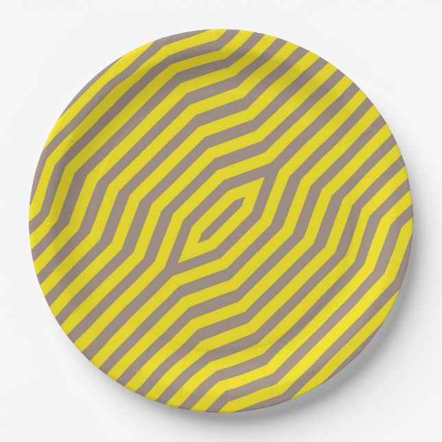 Symmetric diagonal stripes background 14 paper plates (Front)