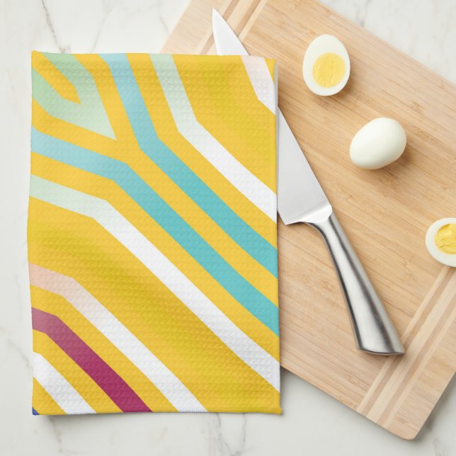 Symmetric diagonal stripes background 3 kitchen towel (Quarter Fold)