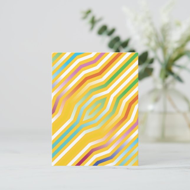 Symmetric diagonal stripes background 3 postcard (Standing Front)