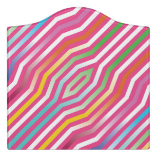 Symmetric diagonal stripes background 4 door sign