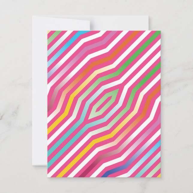 Symmetric diagonal stripes background 4 note card (Front)