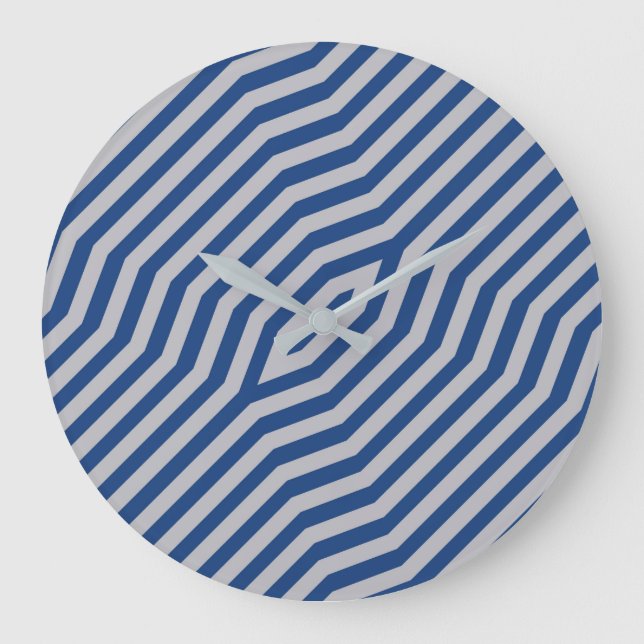 Symmetric diagonal stripes background 6 large clock (Front)