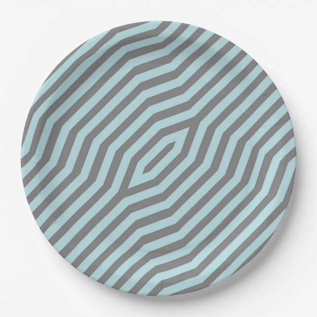 Symmetric diagonal stripes background 9 paper plates (Front)