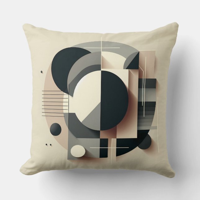 Symmetric Dimensional Geometry Throw Pillow (Front)