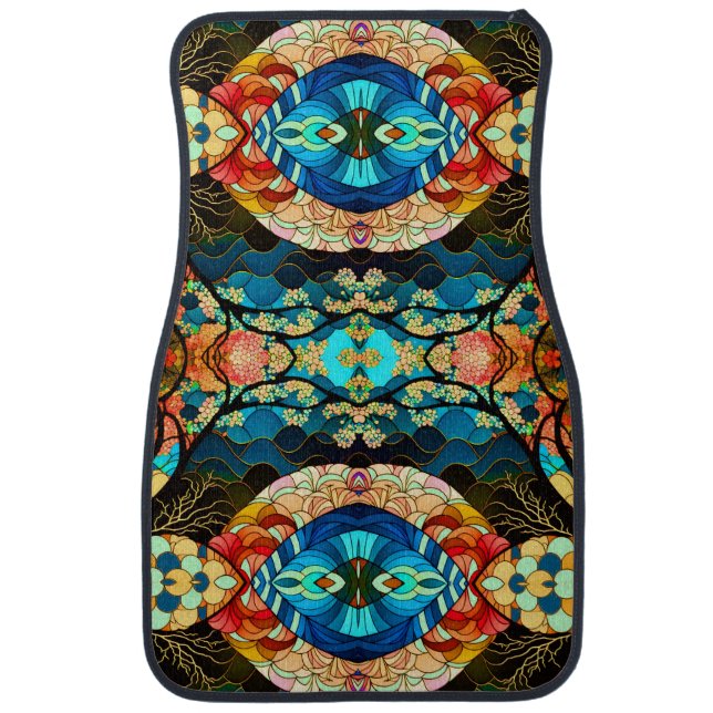 SYMMETRIC FOREST JAPANESE ART STYLE CAR FLOOR MAT (Front)