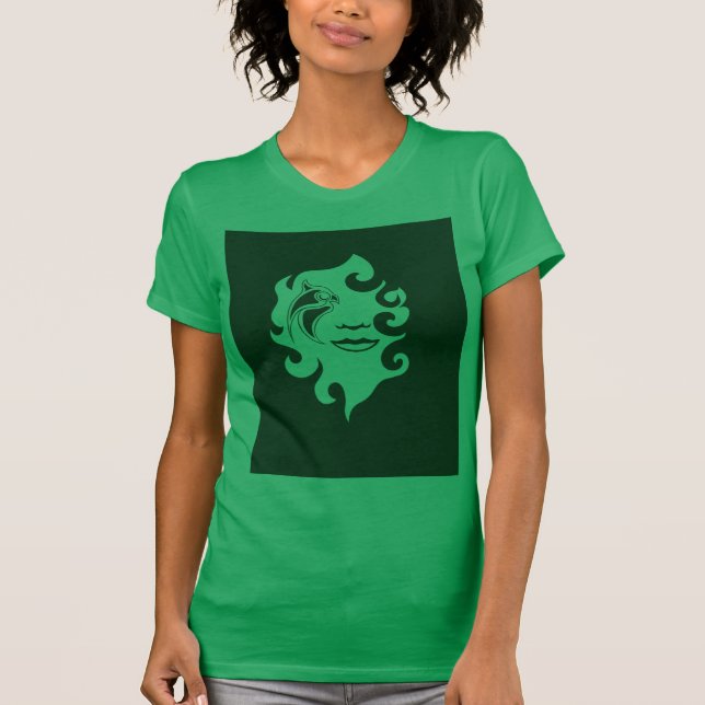 Symmetric Lion Silhouette Graphic Tee - Black  (Front)
