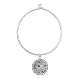 Symmetric Multifaceted Geometric Diamond Photo Bangle Bracelet