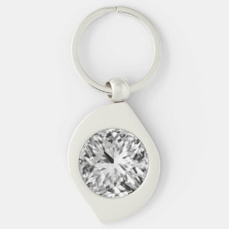Symmetric Multifaceted Geometric Diamond Photo Keychain