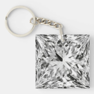 Symmetric Multifaceted Geometric Diamond Photo Keychain