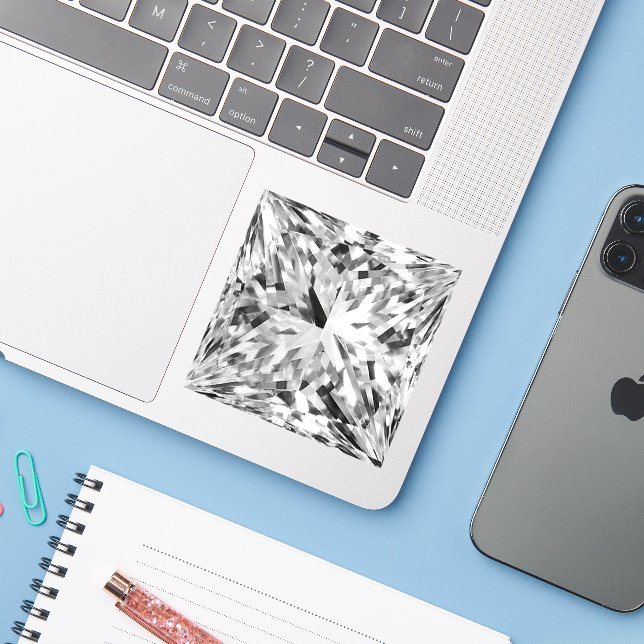 Symmetric Multifaceted Geometric Diamond Photo Sticker (Laptop w/ iPhone)