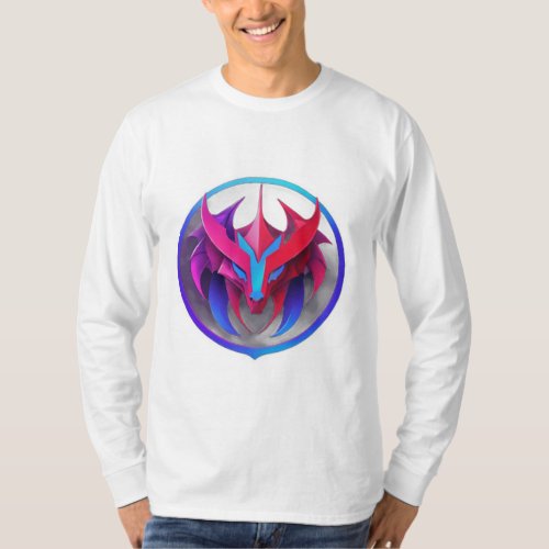 Symmetric Serpent Modern Dragon Logo Design T_Shirt