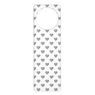 Symmetric Small Concrete Gray Hearts on White  Door Hanger