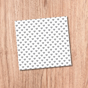 Symmetric Small Concrete Gray Hearts on White Post-it Notes