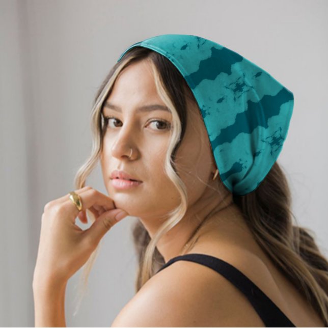 Symmetrical Aqua Moroccan Boho Vibe Reflection   Bandana (Creator Uploaded)