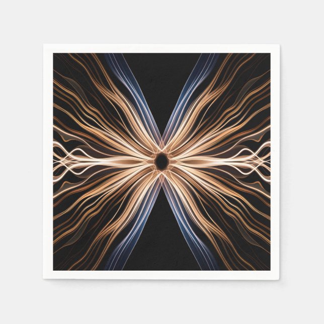 Symmetrical Burst of Energy Light Design Napkins (Front)