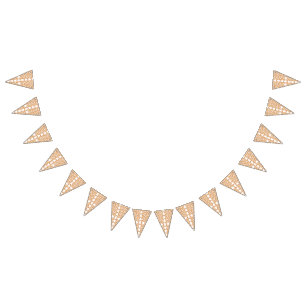 Symmetrical floral pattern with orange motifs rese bunting flags