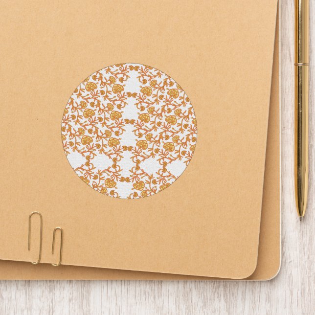 Symmetrical floral pattern with orange motifs rese patch (On Folder)