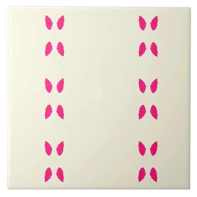 Symmetrical floral print Ceramic Tile (Front)