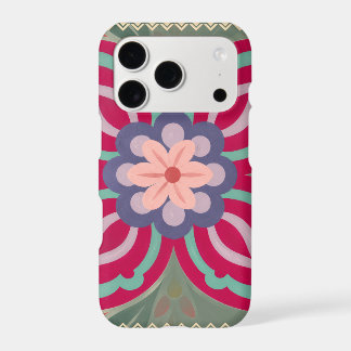 Symmetrical Folk-Art Floral Medallion iPhone 17 Pro Case