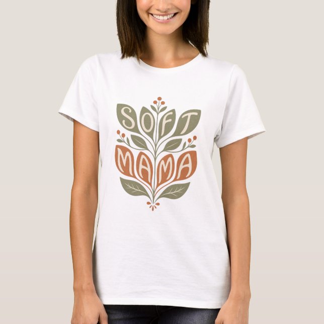 Symmetrical Folk Art "Soft Mama"  T-Shirt (Front)