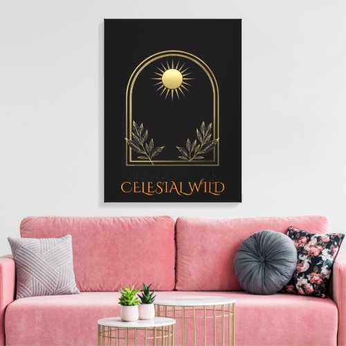 Symmetrical Golden Helios Archway Botanical Art Canvas Print