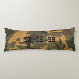Symmetrical Grunged Green Tan Olive Camouflage Body Pillow