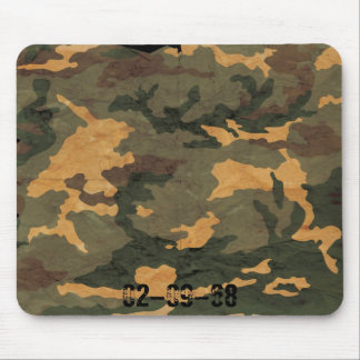 Symmetrical Grunged Green Tan Olive Camouflage Mouse Pad