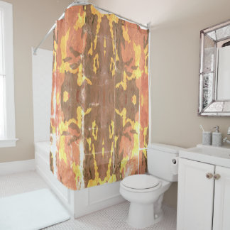 Symmetrical Grunged Green Tan Olive Camouflage Shower Curtain