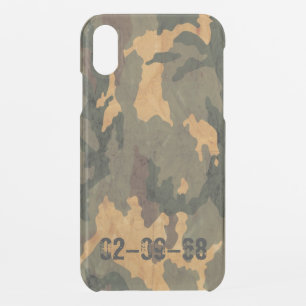 Symmetrical Grunged Green Tan Olive Camouflage iPhone XR Case