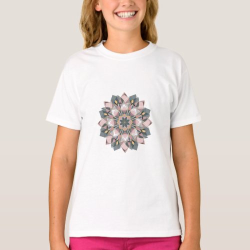 Symmetrical Mandala Design White T_Shirt T_Shirt