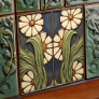Symmetrical Marguerite Daisies Artistic Ceramic Tile