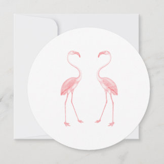 Symmetrical Modern Flamingo Illustration Invitation
