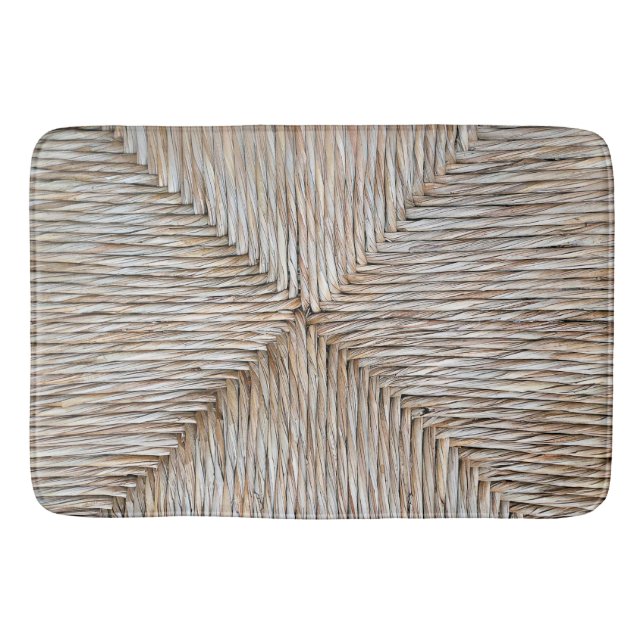 Symmetrical Natural Bamboo Fiber Weave  Bath Mat (Front)