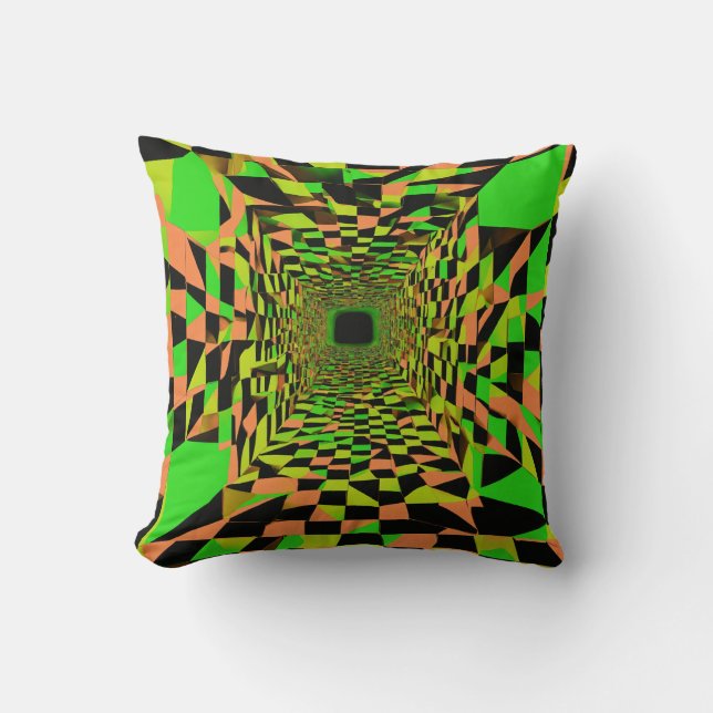 **"Symmetrical Optical Illusion Pillow: Ganja and  Throw Pillow (Front)