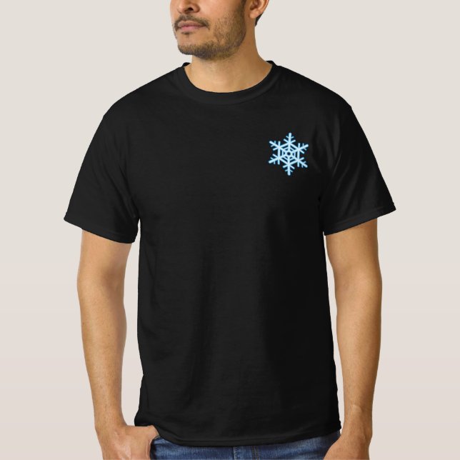 Symmetrical Snowflake Emoji Customizable Festival T-Shirt (Front)