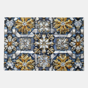 Symmetrical snowflake pattern doormat