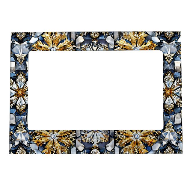 Symmetrical snowflake pattern magnetic frame (Front)