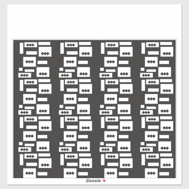 Symmetrical white geometric design with crisp, cle sticker (Sheet)