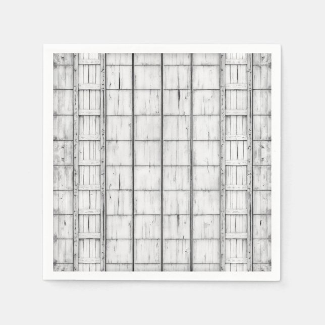 Symmetrical Whitewashed Wood Pattern Napkins (Front)