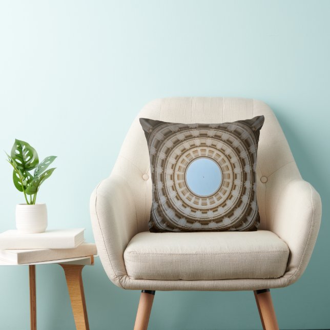 Symmetrical Worm's-Eye View of a Grand Dome Throw Pillow (Chair)