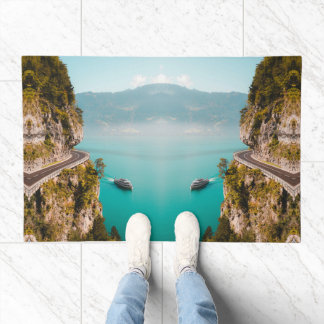 Symmetry Cliffside Road & Lake Rug