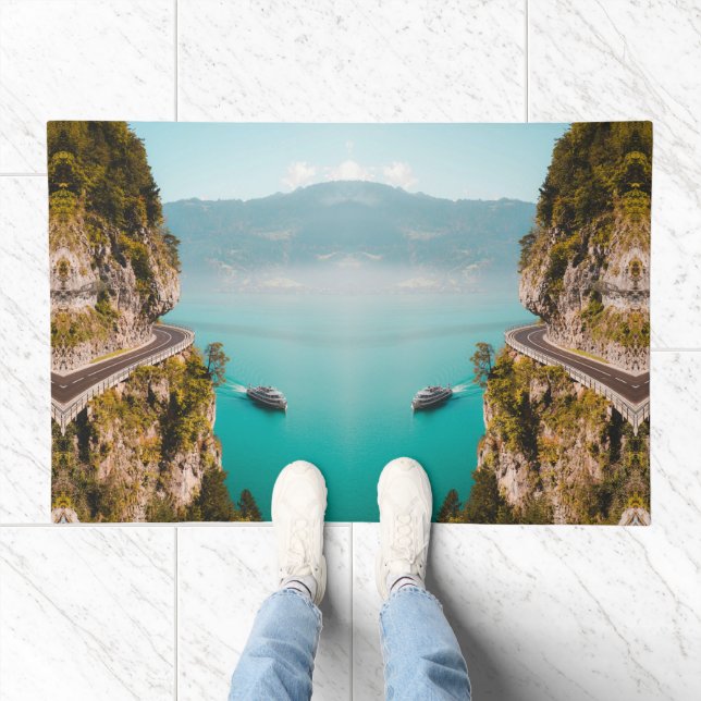 Symmetry Cliffside Road & Lake Rug (Indoor)
