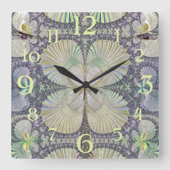 Symmetry (fully numbered) square wall clock (Front)