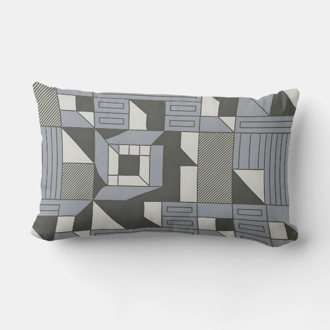 Symmetry in Motion: A Study of Geometric Patterns Lumbar Pillow (Back)