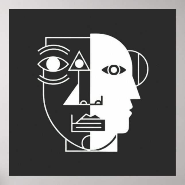 Symmetry Interrupted: The Face Between Angles T-Sh Poster (Front)