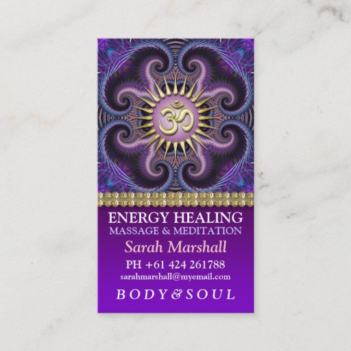 Customizable Symmetry OM Yoga Meditation Business Card