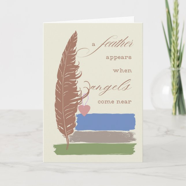 Sympathy a Feather Appears When Angels Psalm 91:4  Card (Front)