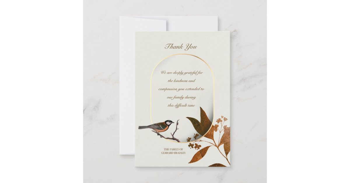 Sympathy Acknowledgement Card 