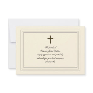 Sympathy Acknowledgement Card Cream Color