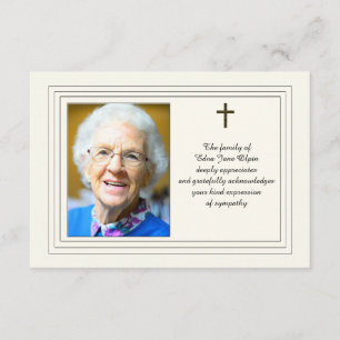 Sympathy Acknowledgement with Photo Card